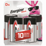ENERGIZER BATTERY Energizer E95BP-4 Battery, 1.5 V Battery, 18 Ah, D Battery, Alkaline, Manganese Dioxide, Zinc, Rechargeable: No, 4/PK ELECTRICAL ENERGIZER BATTERY