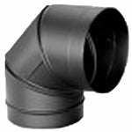 DURAVENT DuraBlack Stove Top Elbow, 90-Degree, Black Stainless Steel, 6-In.