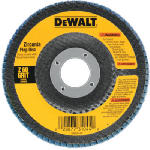 DEWALT DEWALT DW8309 Flap Disc, 4-1/2 in Dia, 7/8 in Arbor, Coated, 80 Grit, Medium, Zirconia Abrasive, Fiberglass Backing TOOLS DEWALT