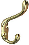 ASSA ABLOY AMERICAS RESIDENTIALI NC Hat & Coat Hook, Heavy-Duty, Bright Brass HARDWARE & FARM SUPPLIES ASSA ABLOY AMERICAS RESIDENTIALI NC