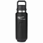 MILWAUKEE ELECTRIC TOOL CORP Packout Insulated Beverage Bottle, Chug Lid, Stainless Steel, Black, 36 oz. HOUSEWARES MILWAUKEE ELECTRIC TOOL CORP