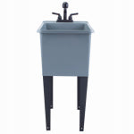 CODA RESOURCES LTD Gray/Black Space-Saving Laundry Utility Sink, Black Pull-Out Faucet PLUMBING, HEATING & VENTILATION CODA RESOURCES LTD