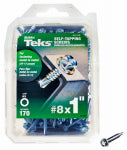 TEKS Teks 21316 Screw, #8 Thread, 1 in L, Coarse Thread, Hex Drive, Self-Drilling, Self-Tapping Point, Steel, Zinc, 170 PK HARDWARE & FARM SUPPLIES TEKS