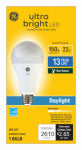GE GE Ultra Bright 93129363 Light Bulb, A21 Lamp, 150 W Equivalent, Medium (E26) Lamp Base, Dimmable, Daylight ELECTRICAL GE