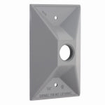 HUBBELL Hubbell 5186-0 Cover, Cluster, Lampholder, 4-19/32 in L, 2-27/32 in W, 1-Gang, Zinc, Gray, 20/CT ELECTRICAL HUBBELL