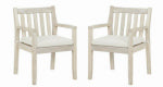 LINON HOME DECOR PRODUCTS INC Set of 2 Svana Wood Dining Arm Chairs, Beige Cushions
