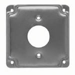 RACO INCORPORATED Receptacle Box Cover, Single, Flat Corner Square, Exposed, 4 In.