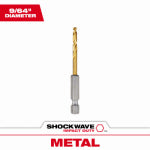 MILWAUKEE Milwaukee SHOCKWAVE 48-89-4606 Impact Drill Bit, 9/64 in Dia, 2.63 in OAL, Twist Flute, 1/4 in Dia Shank, Hex Shank TOOLS MILWAUKEE
