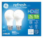 GE GE 93129422 Light Bulb, 75 W Equivalent, Medium Lamp Base, Dimmable, Daylight, 5000 K Color Temp ELECTRICAL GE