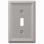 AMERELLE Amerelle 149TBN Wallplate, 4-7/8 in L, 3-1/8 in W, 1 -Gang, Steel, Brushed Nickel ELECTRICAL AMERELLE