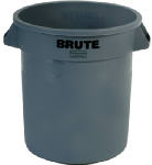 RUBBERMAID Rubbermaid 261000GRAY Trash Container, 10 gal Capacity, Polyethylene, Gray CLEANING & JANITORIAL SUPPLIES RUBBERMAID