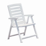 CMT COMMERCE LLC San Marino Folding Arm Chair, White Plastic