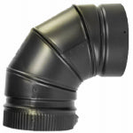 SELKIRK CORPORATION DSP Double Wall Stove Pipe, 6-Inch, 90 degree Elbow Matte Black Finish
