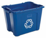 NEWELL BRANDS DISTRIBUTION LLC Recycling Box, Blue with White Recycle Imprint, 14 Gallons