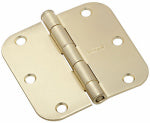 ASSA ABLOY AMERICAS RESIDENTIALI NC Door Hinge, Interior, Round-Edge, Satin Brass, 3-1/2 In., 3-Pk.