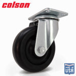 SHEPHERD HDWE. PROD., LLC. 4 in. Black Polypropylene and Steel Swivel Plate Caster HARDWARE & FARM SUPPLIES SHEPHERD HDWE. PROD., LLC.