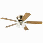 WESTINGHOUSE FAN & LIGHTING Contempra IV Ceiling Fan + Light Kit, Antique Brass, 52-In,