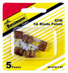 BUSSMANN Bussmann BP/ATM-5-RP Automotive Fuse, Blade Fuse, 32 V, 5 A, 1 kA Interrupt AUTOMOTIVE BUSSMANN
