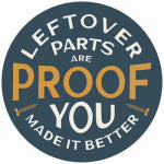 OPEN ROAD BRANDS LLC Metal Sign, "Leftover Parts", 12 x 12 In. HOUSEWARES OPEN ROAD BRANDS LLC