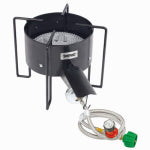 BARBOUR INTERNATIONAL Bayou Classic 164,000 BTU Banjo Propane Gas Single Burner Cast Iron Outdoor Cooker