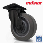 SHEPHERD HDWE. PROD., LLC. 4 in. Gray TPR and Black Swivel Plate Caster HARDWARE & FARM SUPPLIES SHEPHERD HDWE. PROD., LLC.