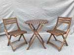 PANACEA PRODUCTS CORP-IMPORT 3-Pc. Folding Bistro Set, Walnut Finished Mahogany, (2) Chairs & 24-1/4 Table OUTDOOR LIVING & POWER EQUIPMENT PANACEA PRODUCTS CORP-IMPORT