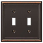 AMERELLE Amerelle Chelsea Series 149TTDB Wallplate, 4-7/8 in L, 4-15/16 in W, 2-Gang, Steel, Aged Bronze, Screw Mount ELECTRICAL AMERELLE