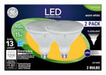 GE GE 38452 Floodlight Bulb, PAR38 Lamp, 90 W Equivalent, Medium Lamp Base, Dimmable, Bright White Light, 3000 K Color Temp ELECTRICAL GE