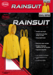 SAFETY WORKS INC 2-PC Rainsuit, Jacket, Bib Pants, Yellow PVC, 2XL