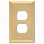 AMERELLE Amerelle 163DSB Receptacle Wallplate, 5 in L, 2-7/8 in W, 1 -Gang, Steel, Satin Brass, Screw Mounting ELECTRICAL AMERELLE