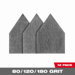 MILWAUKEE ELECTRIC TOOL CORP M12 Mesh Sanding Sheets, Assorted 80, 120 & 180 Grit, 12-Pk.