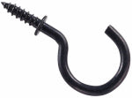ASSA ABLOY AMERICAS RESIDENTIALI NC Cup Hook, Black Vinyl-Coated, 1 In., 30-Pk.