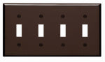 LEVITON MFG CO BRN 4-TOGGLE WALL PLATE ELECTRICAL LEVITON MFG CO