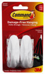COMMAND Command 17081 Medium Designer Hook, 3-1/8 in L x 1-1/8 in W x 1-1/8 in H Dimensions, 5/8 in Opening, 3 lb, 2-Hook, 2/PK HARDWARE & FARM SUPPLIES COMMAND