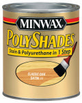 MINWAX Minwax PolyShades 61370444 Polyurethane, Satin, Liquid, Classic Oak, 1 qt Can PAINT MINWAX