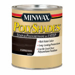 MINWAX Minwax PolyShades 213974444 Waterbased Polyurethane Stain, Satin, Liquid, Espresso, 0.5 pt PAINT MINWAX
