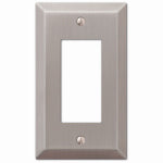 AMERELLE AmerTac Century 163RBN Wallplate, 4-15/16 in L, 2-7/8 in W, 1 -Gang, Steel, Brushed Nickel ELECTRICAL AMERELLE