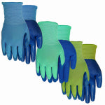 MIDWEST QUALITY GLOVES Women's Latex/Nitrile Gripping Gloves, Assorted, 3-Pk.