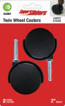 SHEPHERD HDWE. PROD., LLC. 2in. 2-Wheel Stem Casters Black 2 Pack