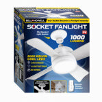 E. MISHAN & SONS Socket Ceiling Fan + LED Light, Socket Extender & Remote HOUSEWARES E. MISHAN & SONS