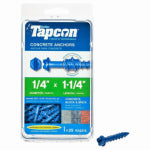 TAPCON Tapcon 24215 Concrete Screw Anchor, 1/4 in Dia, 1-1/4 in L, Steel, Climaseal, 25/PK HARDWARE & FARM SUPPLIES TAPCON