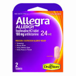 MIDWEST DISTRIBUTION Allegra Allergy Relief, Non-Drowsy, 180mg, 2-Ct.