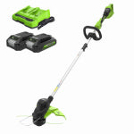 GREENWORKS TOOLS 48V String Grass Trimmer, 2 x24V Batteries & Charger, 15-in.