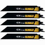 DEWALT ACCESSORIES 2X Long Life Reciprocating Saw Blades, Metal Cutting 14/18 TPI, 8 In., 5-Pk. TOOLS DEWALT ACCESSORIES
