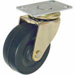 RICHELIEU AMERICA LTD Wheel Caster, Black Soft Rubber With Brass Finish, Plate, 2-In., 2-Pk. HARDWARE & FARM SUPPLIES RICHELIEU AMERICA LTD