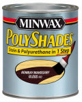 MINWAX Minwax 214804444 Waterbased Polyurethane Stain, Gloss, Liquid, Bombay Mahogany, 0.5 pt, Can PAINT MINWAX