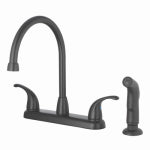 HOMEWERKS WORLDWIDE LLC-IMPORT High Arc Kitchen Faucet, Two Lever Handles, Matte Black