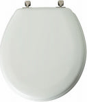 MAYFAIR Mayfair 44BN000 Toilet Seat, Round, Wood, White, Classic, Non-Tarnish Hinge PLUMBING, HEATING & VENTILATION MAYFAIR