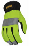 RADIANS Hi-Visibility Work Glove, Synthetic Leather, Large