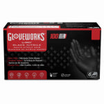 AMMEX Gloveworks GWBN46100 Heavy-Duty Disposable Gloves, L, Nitrile, Powder-Free, Black, 9-1/2 in L CLOTHING, FOOTWEAR & SAFETY GEAR AMMEX
